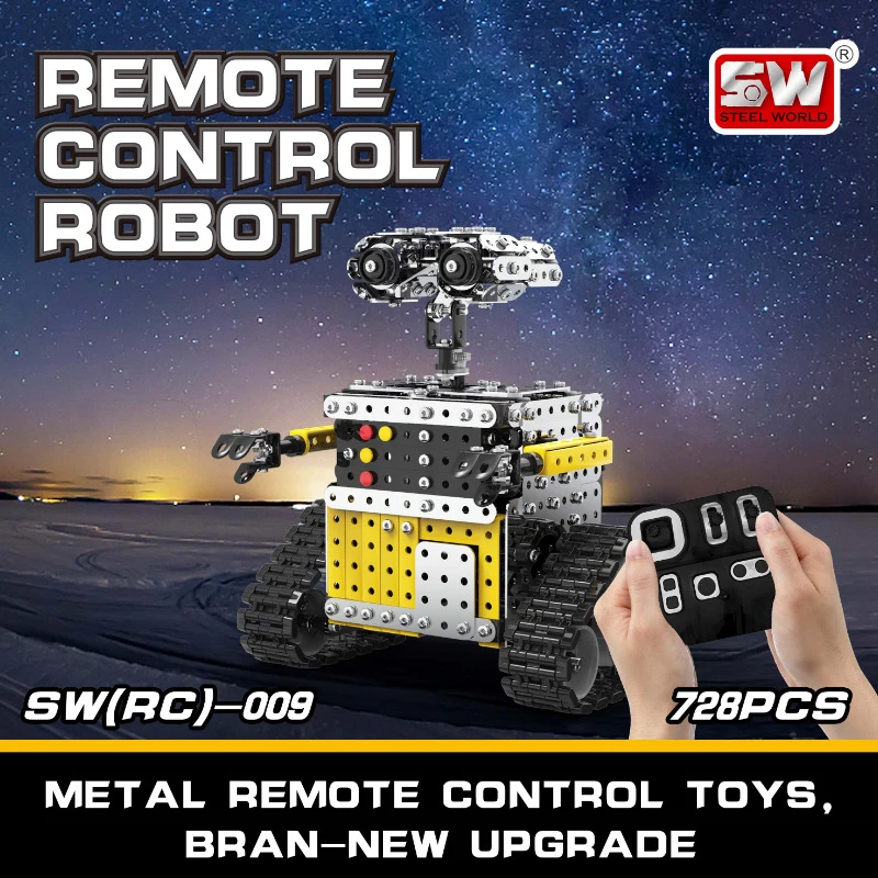 Новые Строительные блоки DIY Сплав RC робот детские развивающие игрушки 728 шт