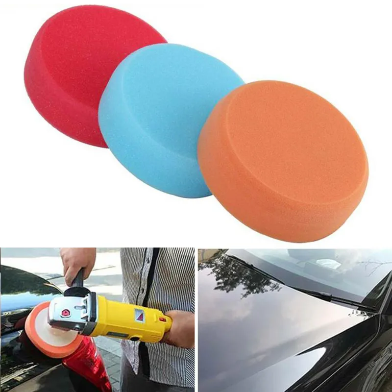 

3Pcs Polishing Sponge Heads 150mm M14 Thread Car Buffing Valeting Soft Mop Pads