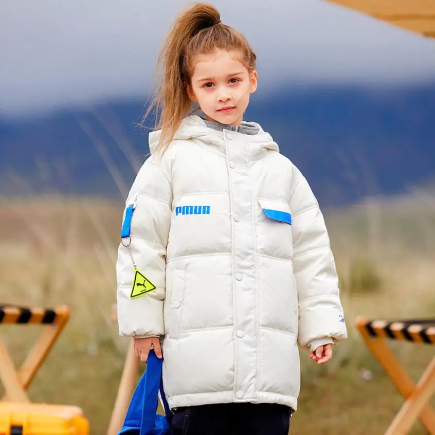 

Пуховик детский зимний на белом утином пуху с капюшоном, A851