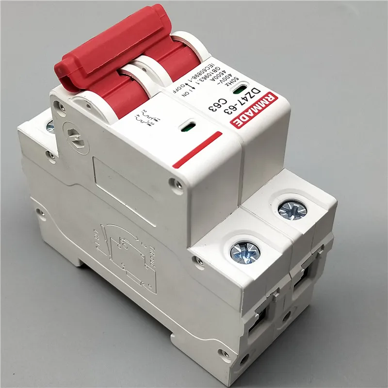 AC220V 400V DZ47 63 2P 6A 10A 16A 20A 25A 32A 40A 50A 125A Мини выключатель резной переключатель