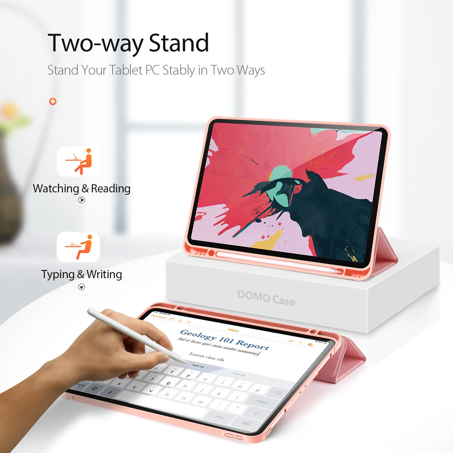 

Luxury Tablet Leather case for iPad pro 11 2020 Smart Sleep Wake DUX DUCIS DOMO Series Trifold Protective Case Cover