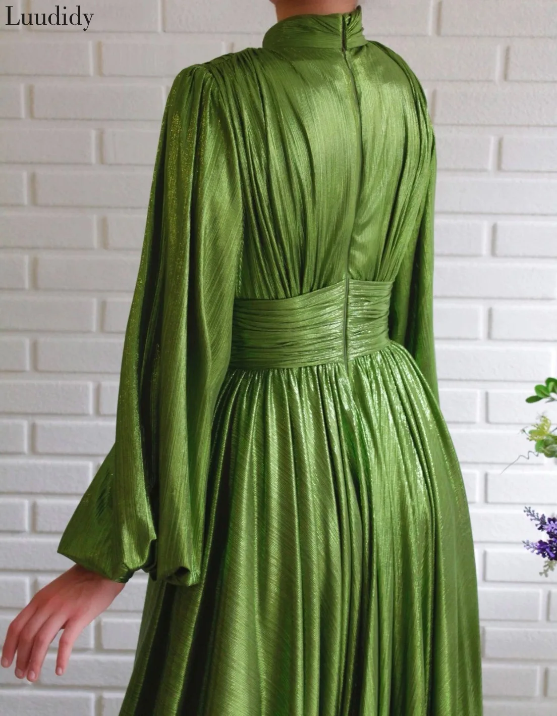

Lantern Sleeve Party Dress Elegant Long Sleeve Cut Out Maxi Dress