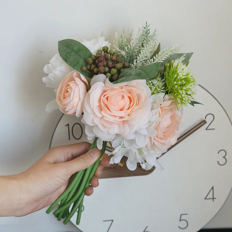 Kyunovia искусственный цветок букет Свадебный de mariage ручной работы Листья жемчужные