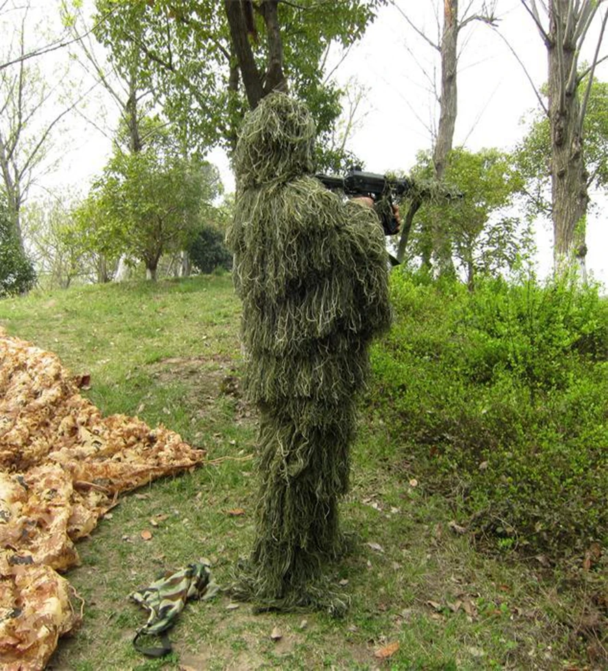 Охотничий костюм Ghillie Камуфляжный лесной 3D Тактический Костюм снайперская