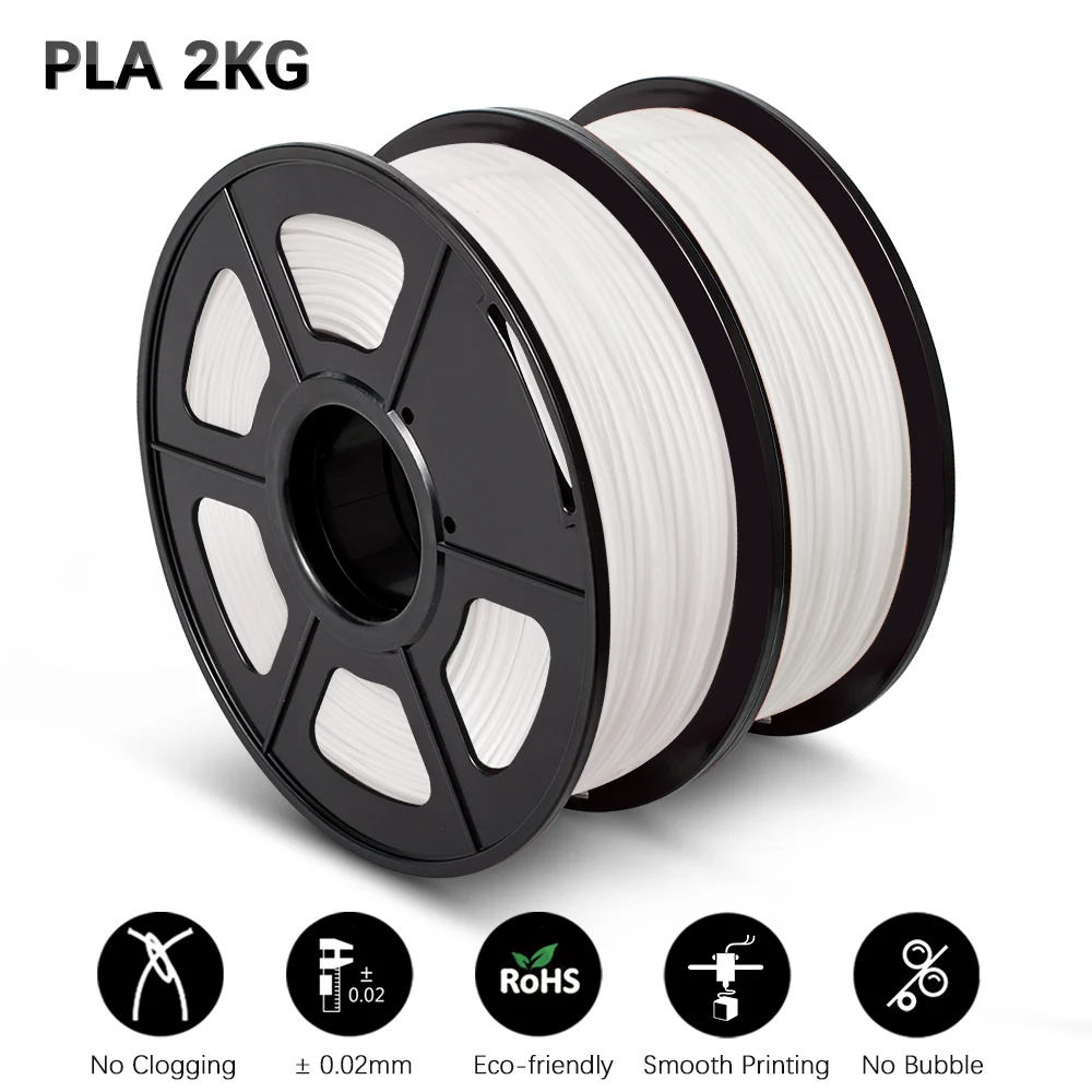 

PLA 3D Printing Filament 3D Printer Plastic For 3D Pen Filament PLA Plastic 1KG 1.75MM 2 Rolls/Set High Strength For Artwork