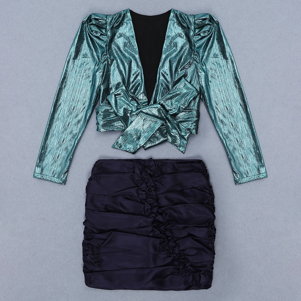 Женское платье с длинным рукавом V образным вырезом и топом|Женские платья| |