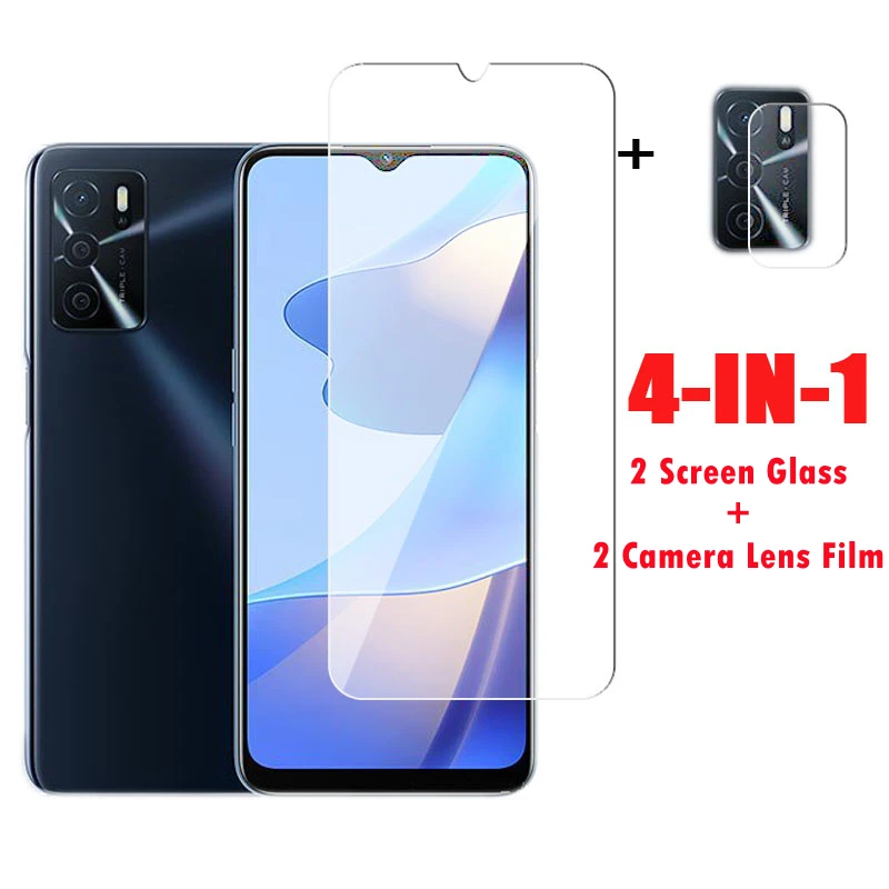 

2Pcs Glass For OPPO A16 Screen Protector For OPPO A16 A15 A15s Tempered Glass Protective Glass Camera Lens Film For OPPO A16