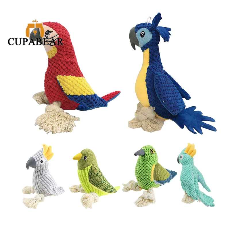 

Dog Plush Squeaky Toys for Large Small Puppy Bird Shape Pet Fleece Bite Resistant Chew Rope Toy Training IQ Accessories