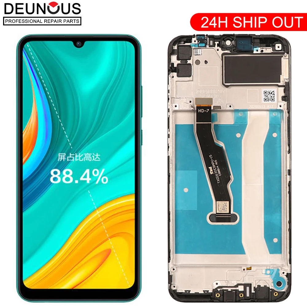 Оригинальный дисплей 6,3 дюйма для Huawei Honor 9A MOA-LX9N/Enjoy 10E для y6P 2020, ЖК-дисплей с сенсорным экраном и рамкой