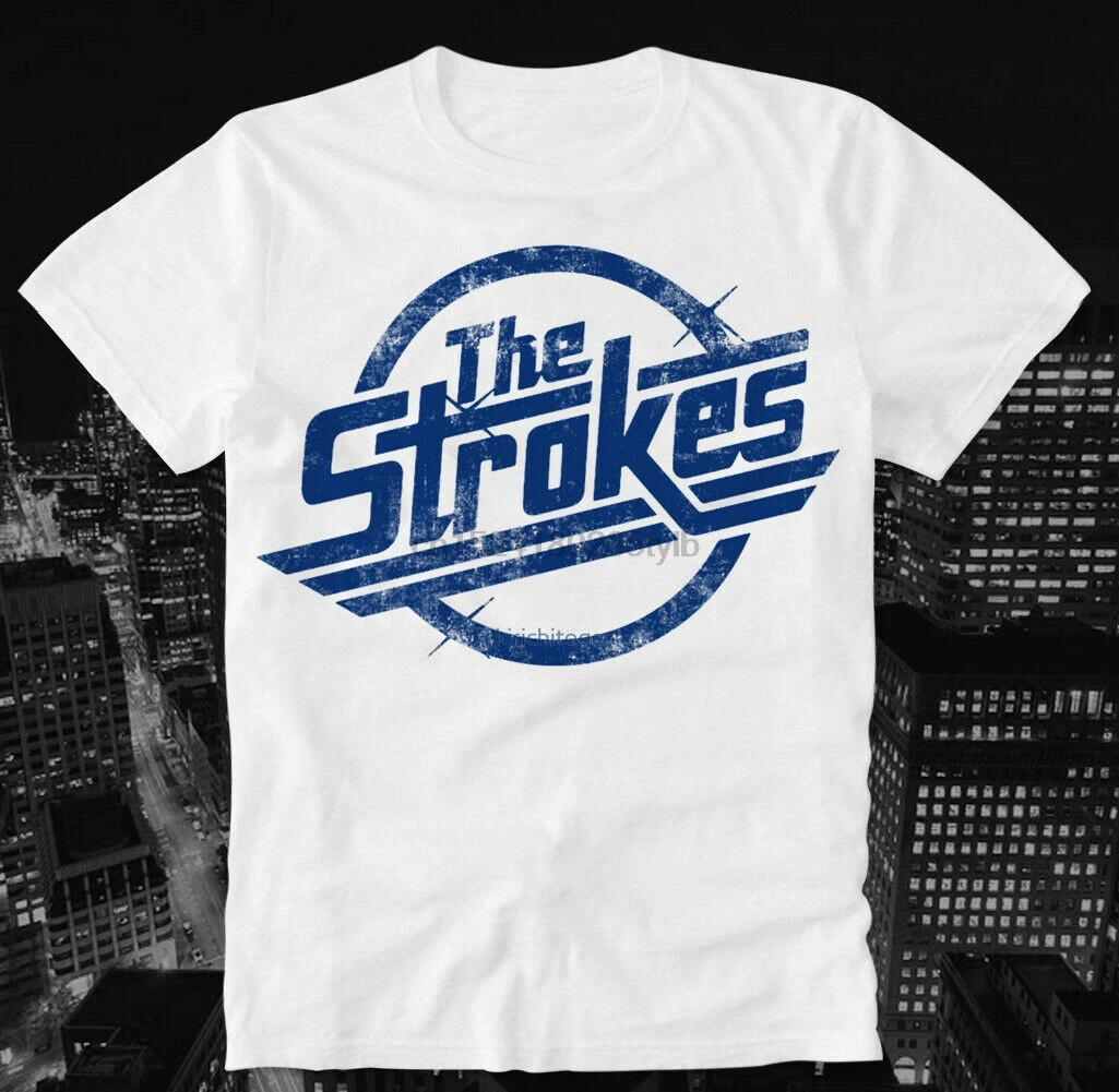 Винтажная Ретро футболка с надписью &quotTHE stroke Pop Rock&quot|Мужские футболки| |