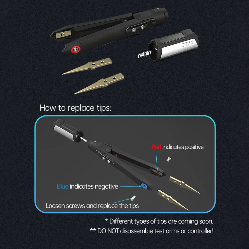 

DT71 OLED Display Digital Smart Tweezers Signal Generator Debugging Reparing Tool for Testing Resistance Capacitance Measuring