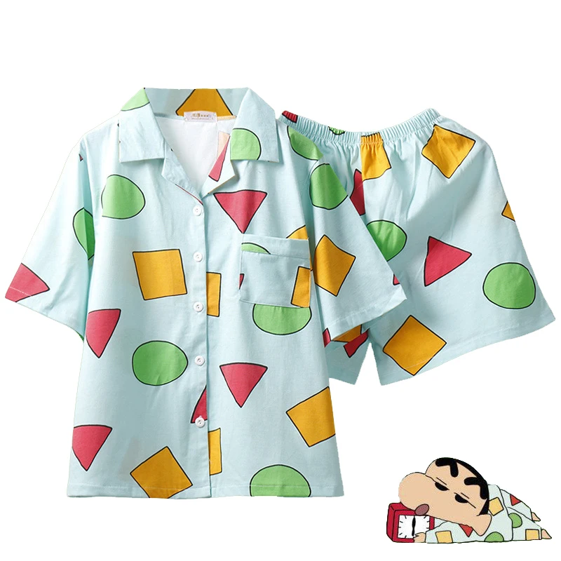 

Hrajuku Japanese Cartoon Cosplay Pyjamas Sleepwear Cotton Pajamas Women Pijamas Short Sleeve Homewear Anime Nightgown Party