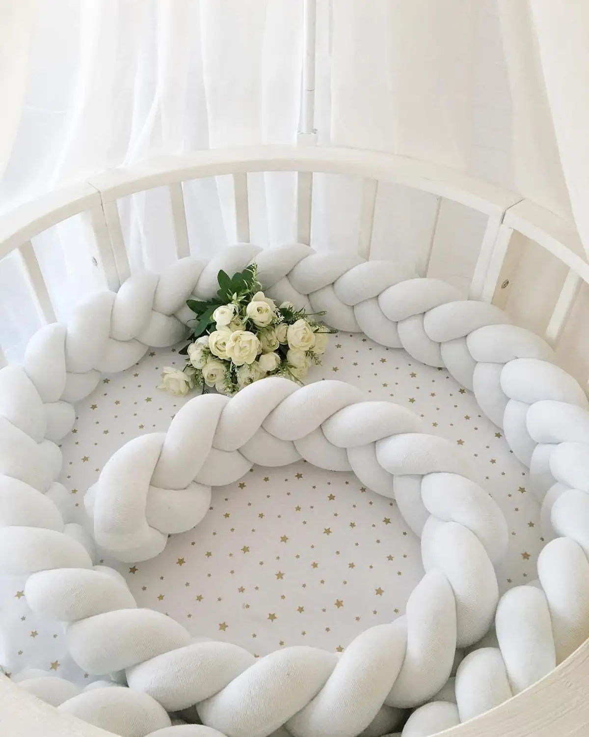 Детский бампер для новорожденной кровати/протектор Тур де ЛИТ Bebe Tresse детский