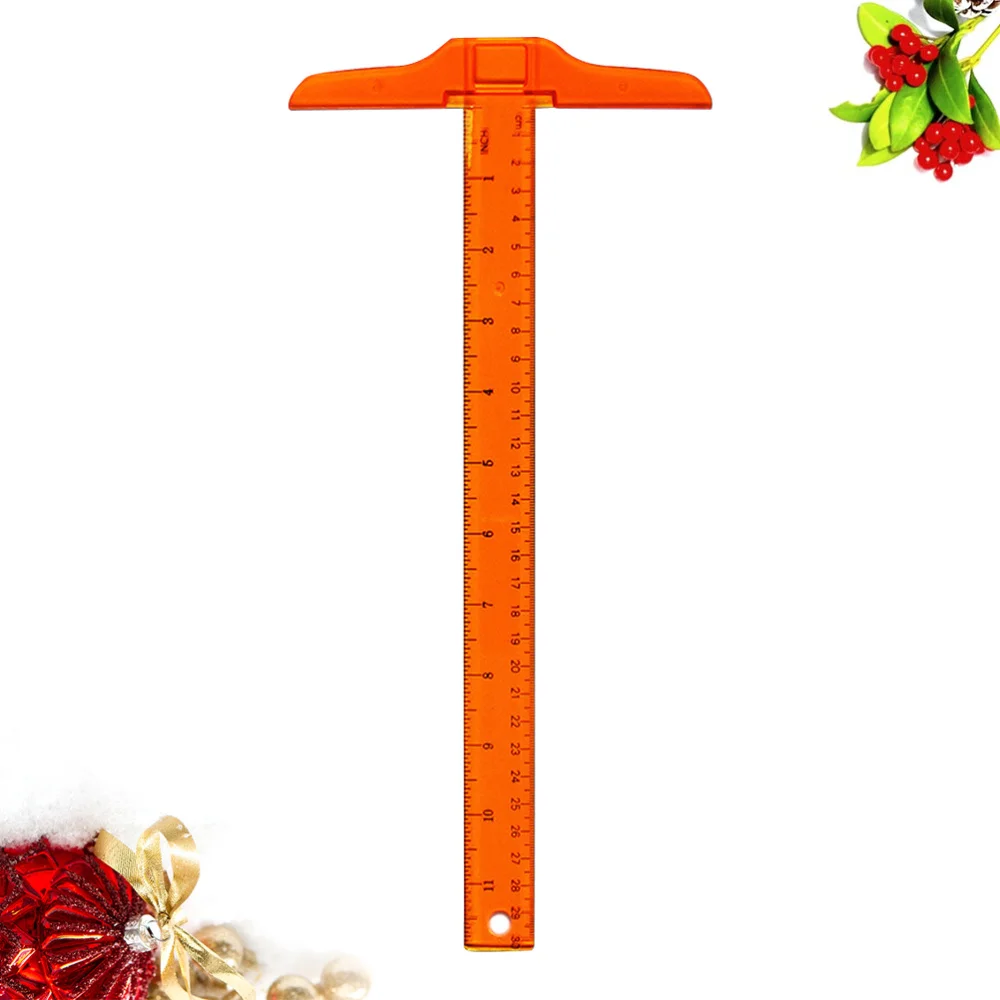 

2PCS 30cm T-Square Double Side Scale T Shape Ruler Measuring Tool for Drafting and General Layout Work - inch/cm (Orange