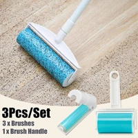 3 in 1 washable roller cleaner lint sticky picker pet hair dust remover brusher quickly plastic tpr for clothes carpets furnit