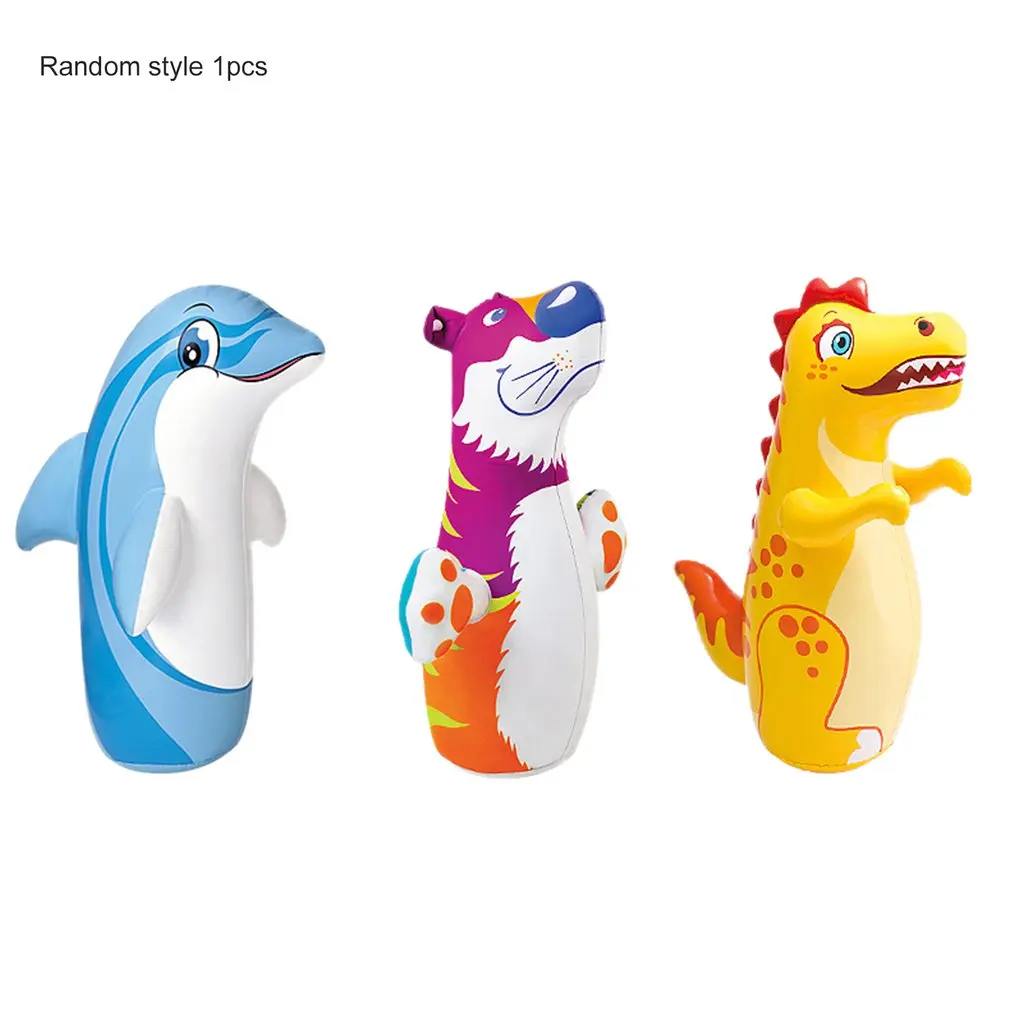 

1pc Fun Inflatable Toy For 3-10 Year Old Children Boxing Game Wrestling Cartoon Outdoor Inflatable Toy Random Color