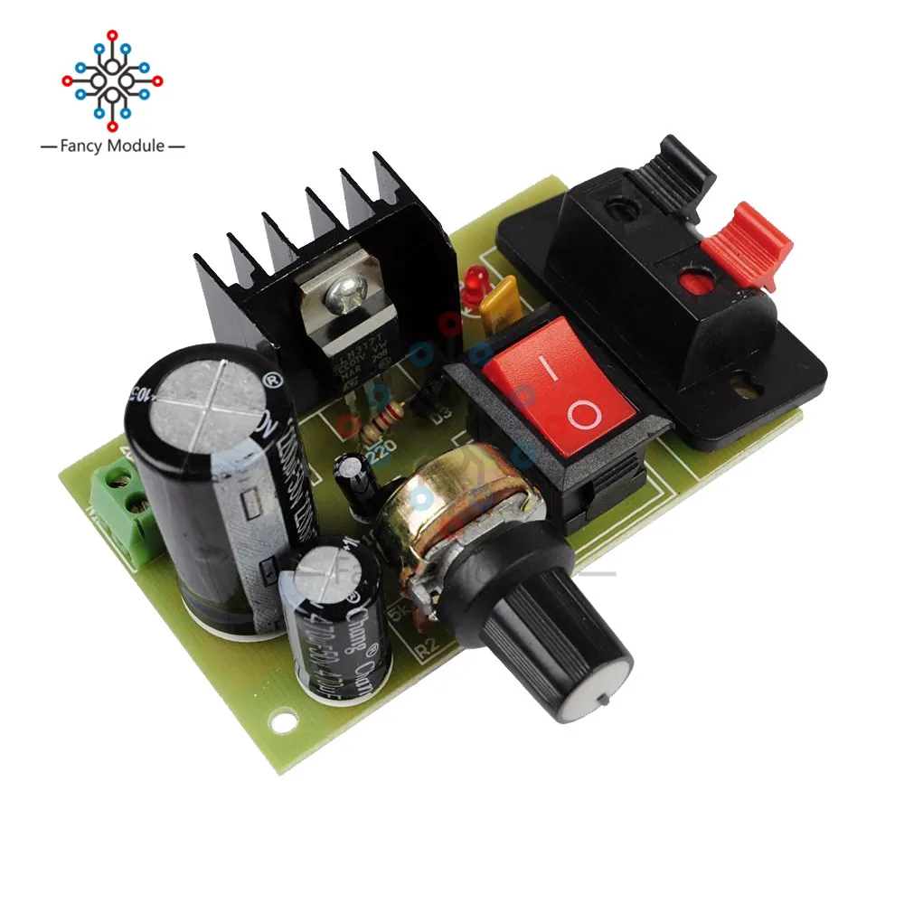 LM317 понижающий модуль питания регулируемый регулятор напряжения переключатель сбрасываемый предохранитель электролитический конденсатор доска DIY Kit
