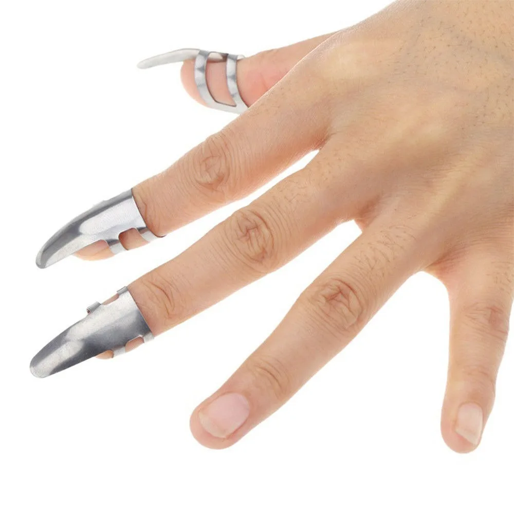 3pcspacks edelstahl finger nagel gitarre picks plektren set metall akustische elektrische bass gitarre zubehör hohe qualität free global sh