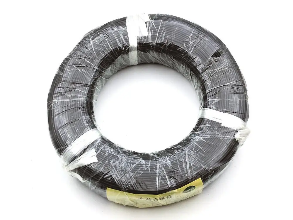 1 Катушка 305 м 3кВ DC 28AWG/26AWG/24AWG/22AWG/20AWG/18AWG Высоковольтная силиконовая линия черный