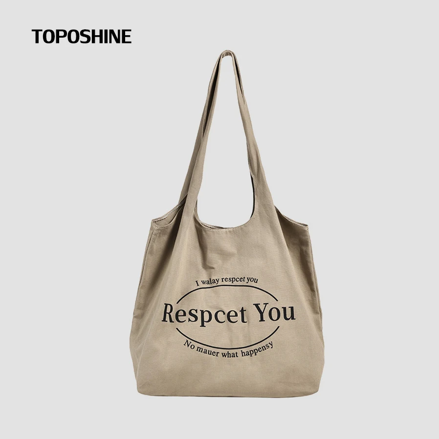 

Strong and Durable Tote Bags Light Canvas Women Handbags Letter Printed Women Shopping Bags School Book bags Girls Travel Bags