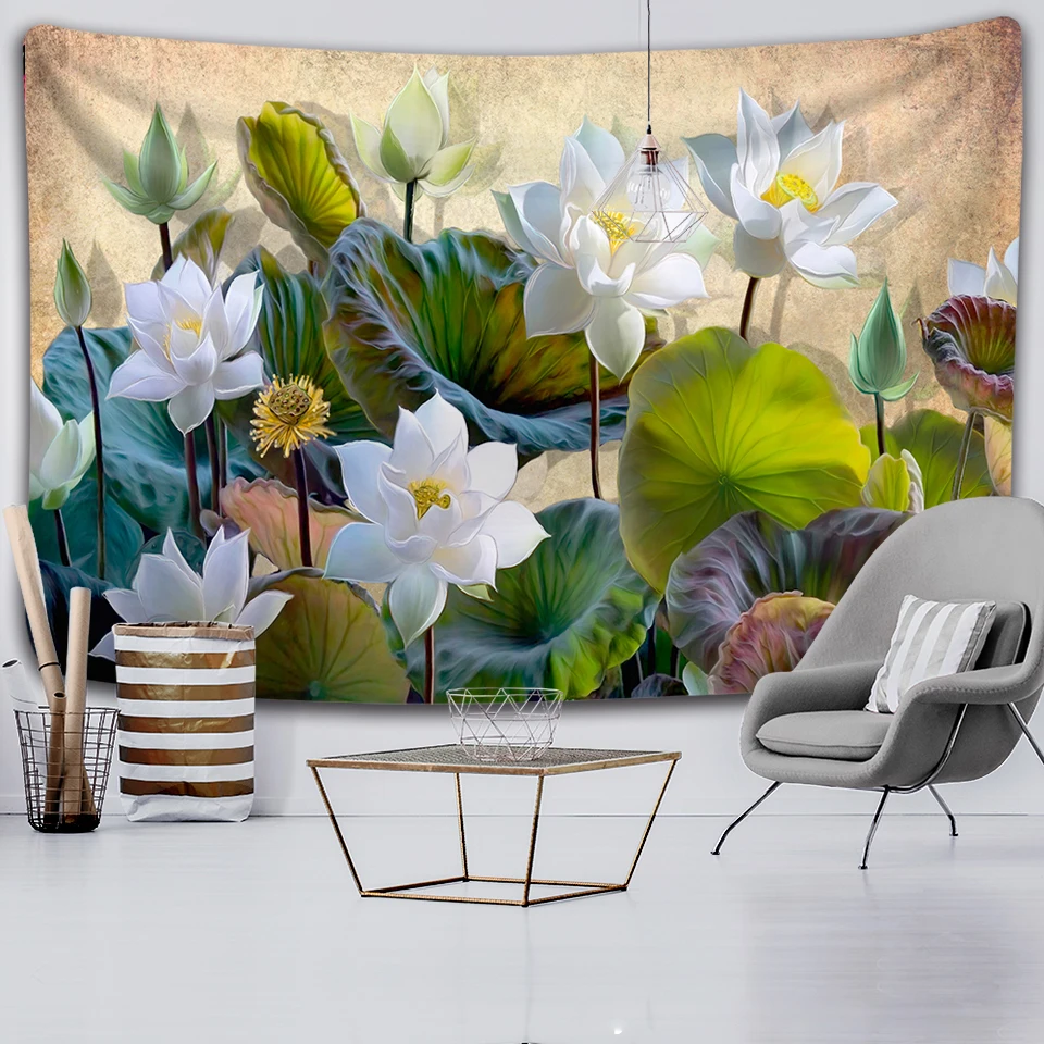 Летний MIDI растительный гобелен домашний Фон тканевый пляжный коврик для йоги