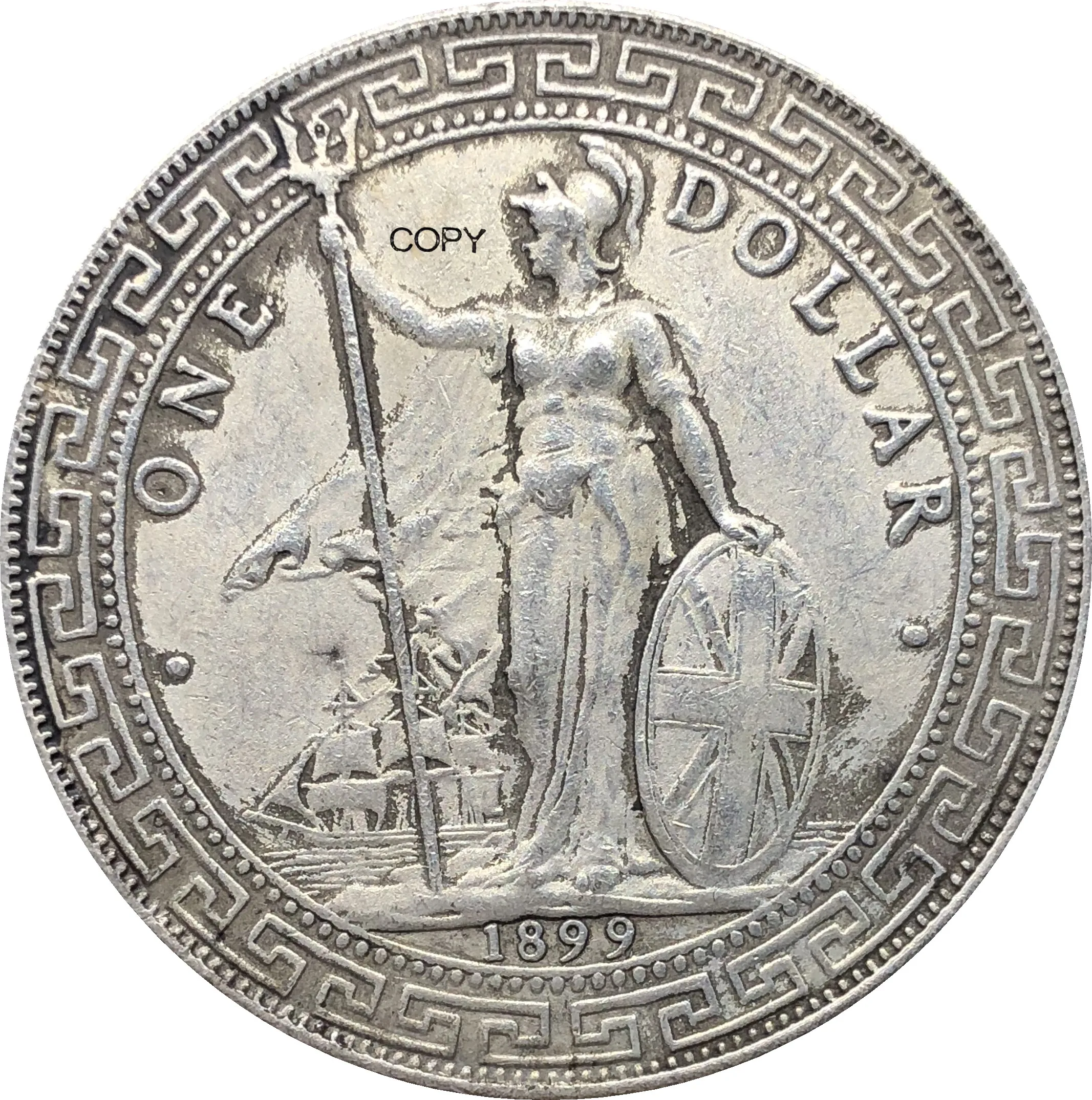 Британский доллар 1 британский 1899 один купроникель с покрытием серебра гонконг Yi