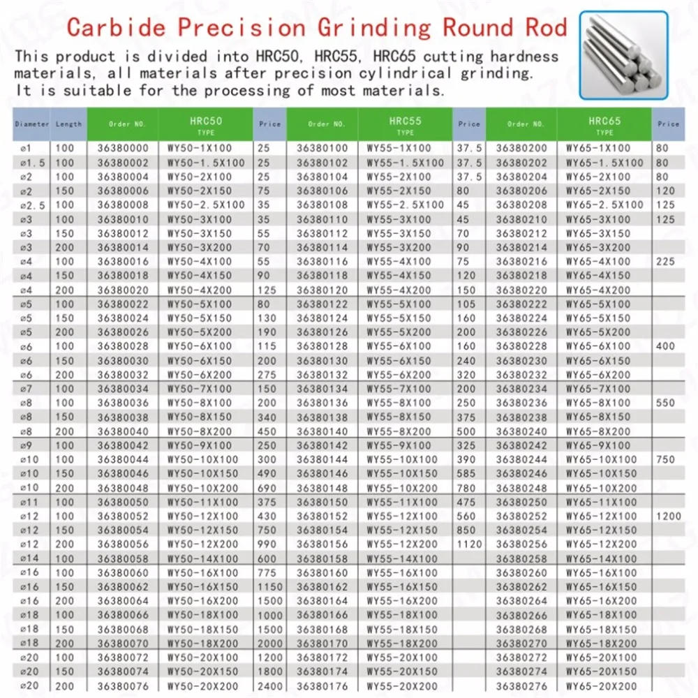 MZG HRC55 WGYBF550-3.0 карбида Presion 100L сверла концевые фрезы шлифовальный держатель для ЧПУ резак круглый стержень вольфрамовый стальной стержень