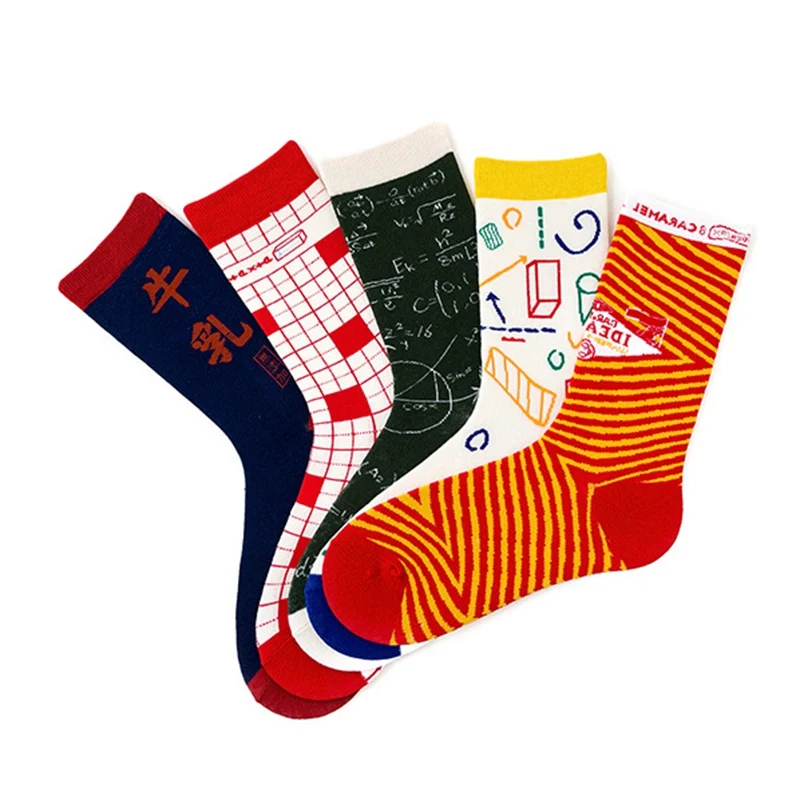 Мужские и женские цветные хлопчатобумажные носки для Рождественский подарок
