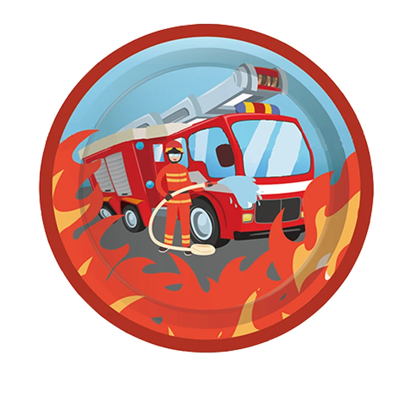 44pcs/set Cartoon Theme Disposable Tableware Boy Birthday Party Favor Supplies Fire Truck Car Paper Plate Cup Baby Shower Decor | Дом и сад