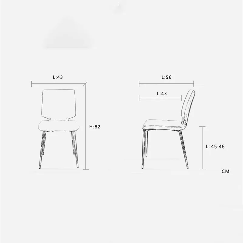 

Nordic Dining Chairs Home Furniture Modern Minimalist Backrest Black Ins Leather Design Chair Luxury High-end Chair for Kitchen