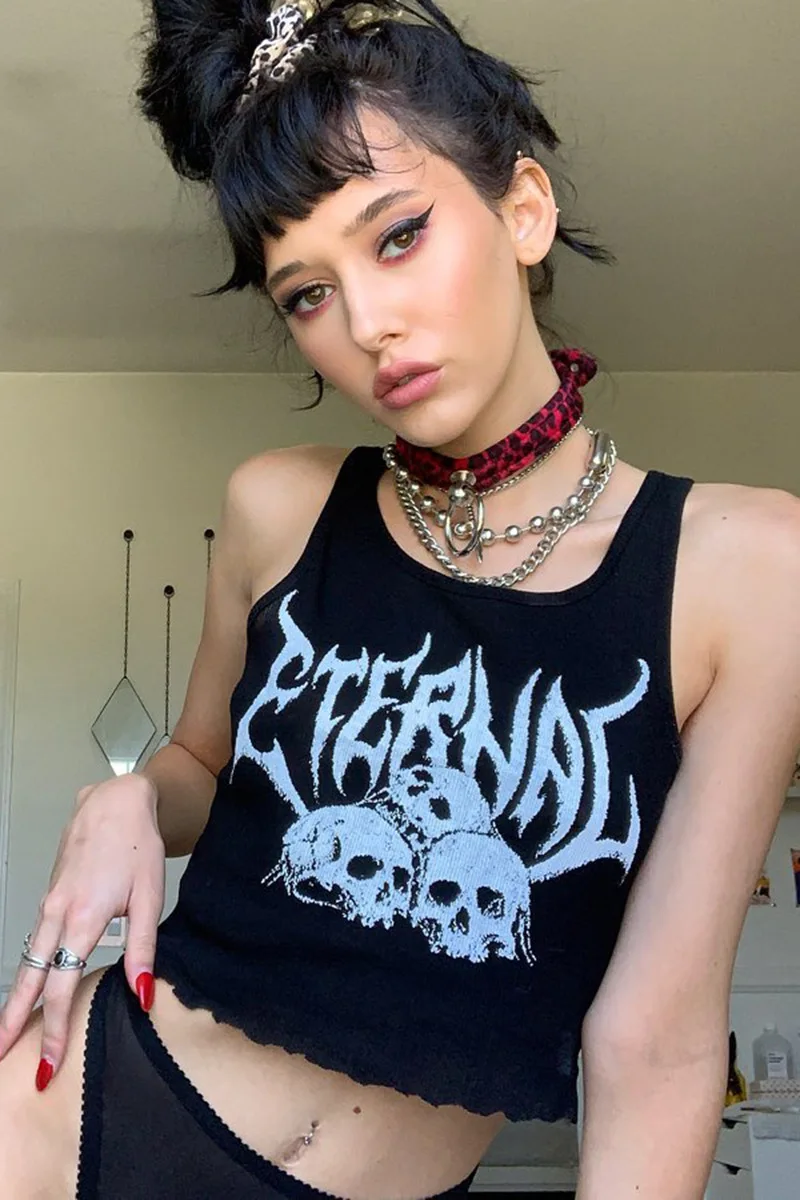 

Жилет женский трикотажный, с круглым вырезом, без рукавов, Y2K