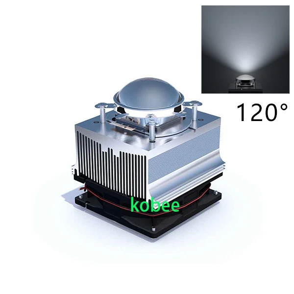 100 Вт 200 светодиодный алюминиевый теплоотвод охлаждающий вентилятор + 60 градусов