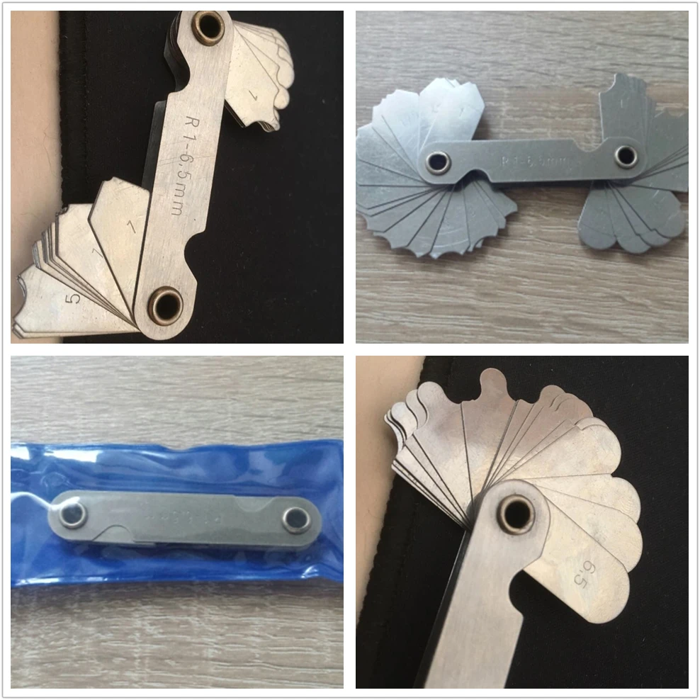 32 шт./компл. R1-6.5A7C10 Нержавеющая сталь радиус Gauge образец R датчик с 1-6,5 лезвия диапазон для промышленных измерений