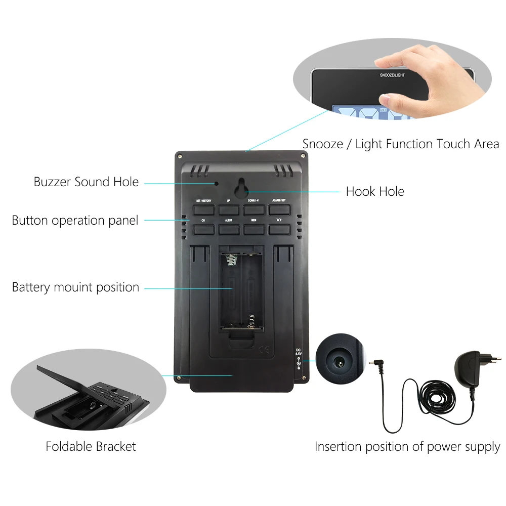 Метеостанция барометр термометр гигрометр беспроводной датчик ЖК дисплей