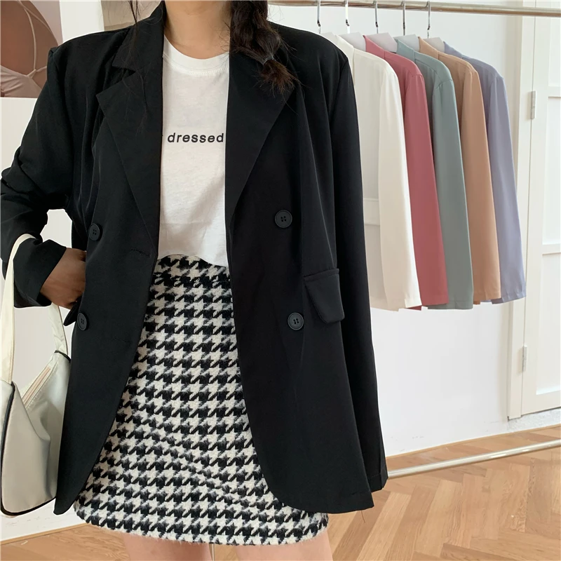 

Spring Blazer Women Loose Drape Black Suit Coats Women Thin Long-sleeve Casual Fashion Blazers Clothing for Woman Jacket Female