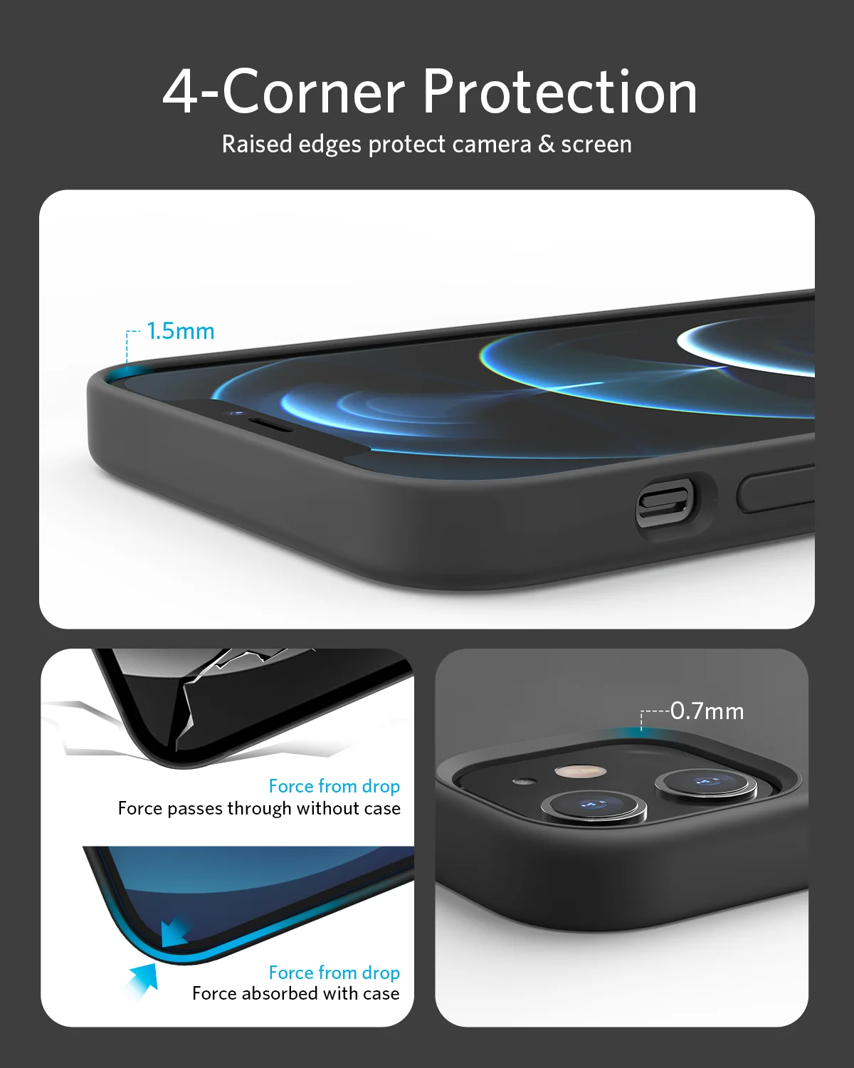 anker magnetic silicone magsafe case compatible with magsafe chargers supports magsafe wireless charging dark gray free global shipping