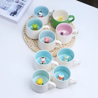 creative 3d animal ceramic mug mug coffee cup cow panda variety three dimensional animal mug
