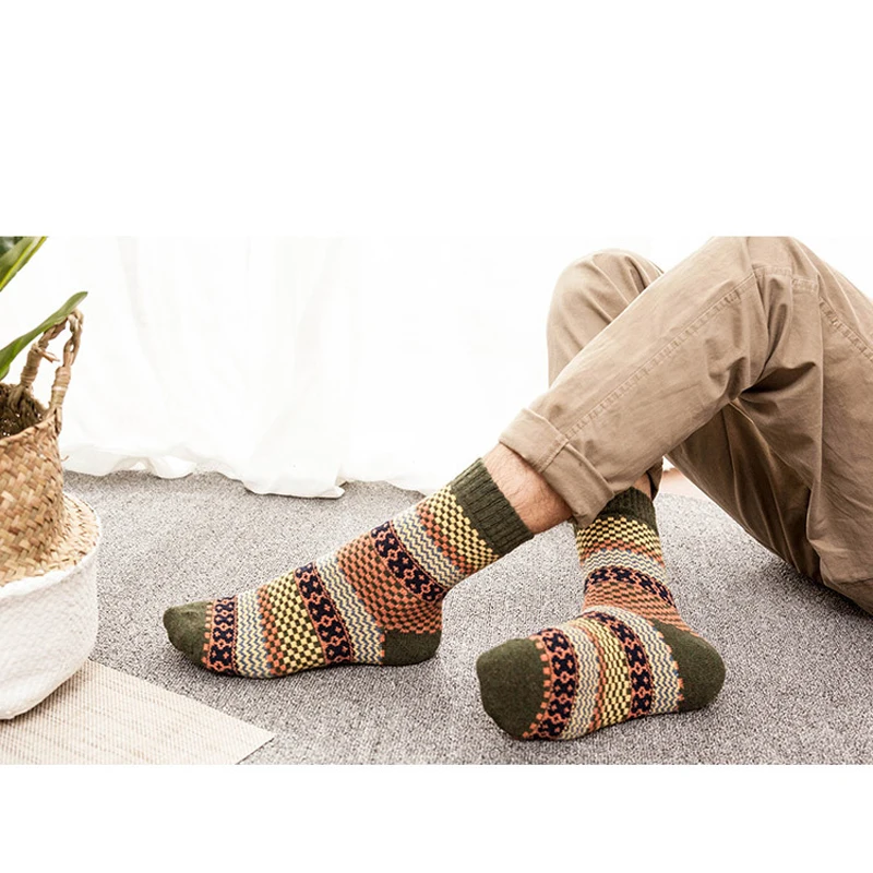 

Fashion Men Stripe Socks Breathable Cotton Long Crew Socks Warm Man Comfortable Casual Funny Art Socks Business Male Sock