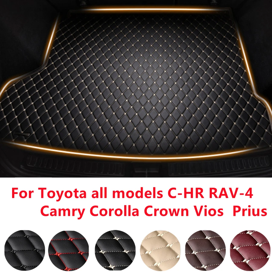 

SJ Car Trunk Mats For Toyota C-HR VIOS RAV4 Corolla Camry Highlander Crown Prado Wildlander Waterproof Cargo Liner Boot Carpets