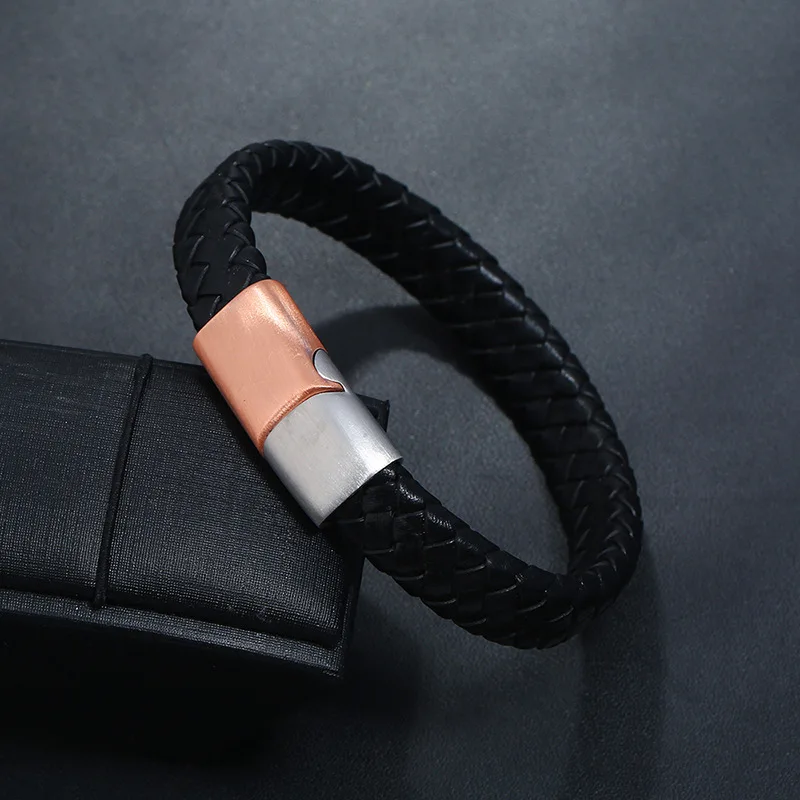 Уникальный Модный классический Плетеный Кожаный Браслет манжета винтажные