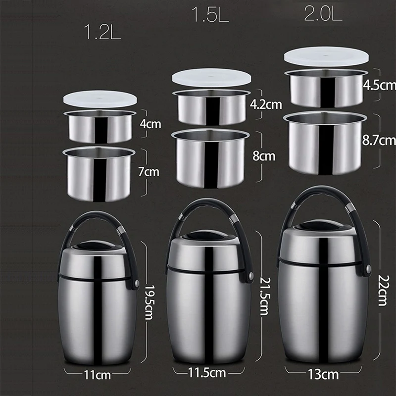 Контейнер бенто портативный из нержавеющей стали с вакуумной изоляцией 10 часов