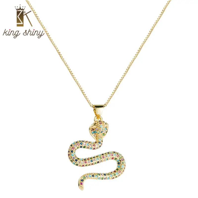 

Personalized Snake Copper Choker Necklace for Woman Vintage Gold Chain Micro Pave Cubic Zircon Pendant Necklace Gifts for Girls