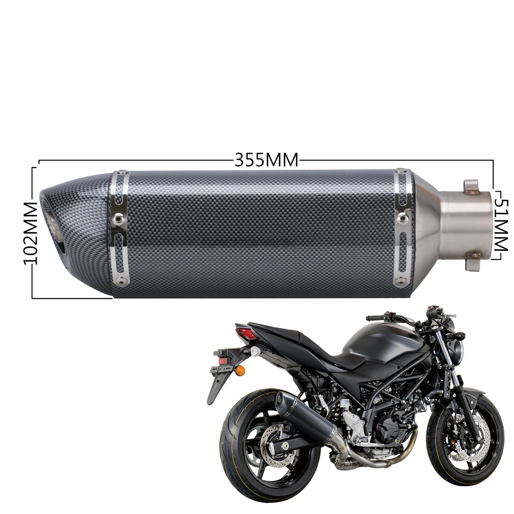 

Motorcycle Accessories 51mm Universal Exhaust Pipe Escape Muffler With DB Killer For Ninjia300 Z750 R25 TMAX530 R6 Dirt Bike