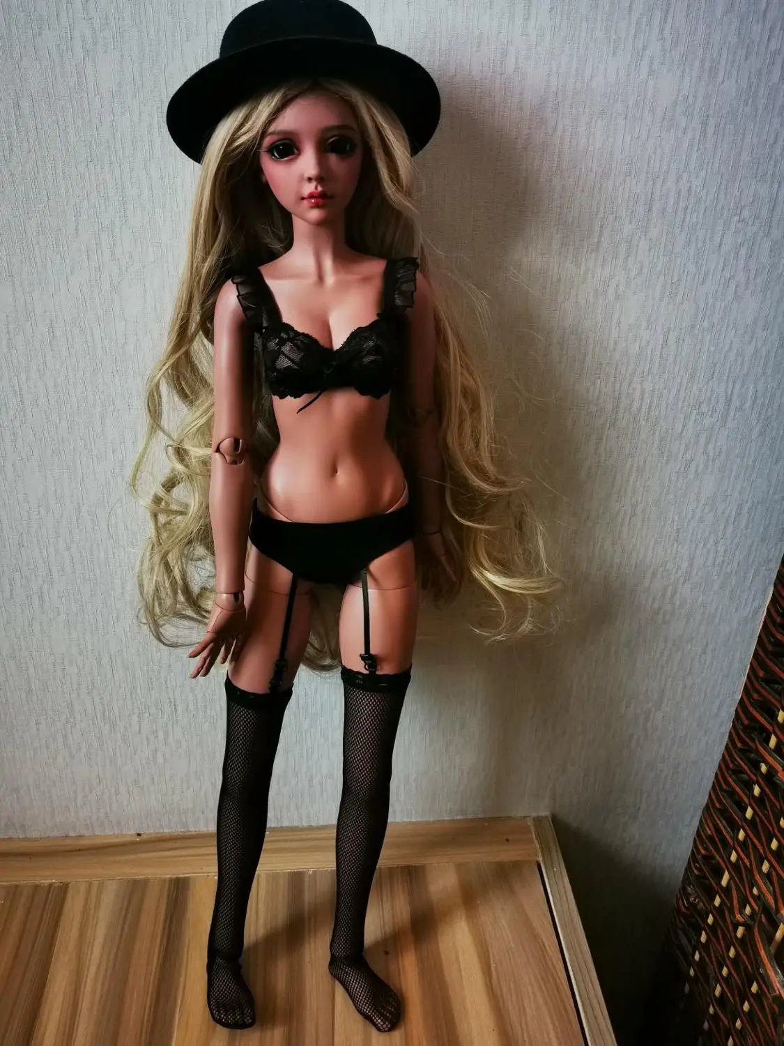 

G10-087 children toy 1/3 1/4 uncle bjd sd doll's props Accessoriess Black sexy adjustable garter stockings with panties 1pcs