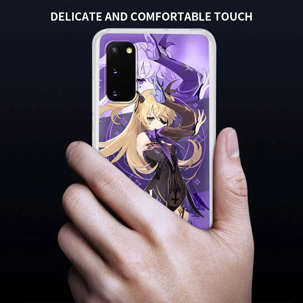 

Genshin Impact Venti Klee Mona Phone Case For Samsung Galaxy S20 FE S9 S10 Plus S21 Ultra S8 S7 Edge Luxury Silicone Matte Cover
