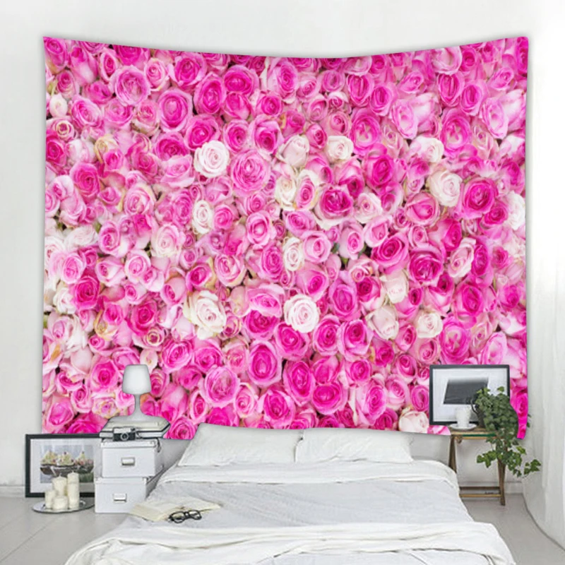 

Beautiful Flower Landscape Tapestry Art Deco Blanket Curtain Hanging Home Bedroom Living Room Decoration