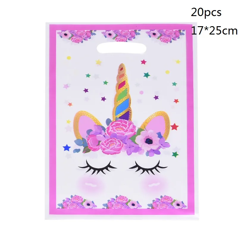 20pcs bags B07 5 шт./лот, модный браслет с единорогом, силиконовый браслет, гибкая упаковка, браслет на свадьбу, день рождения, подарок для детей - Цвет: 20pcs bags B07
