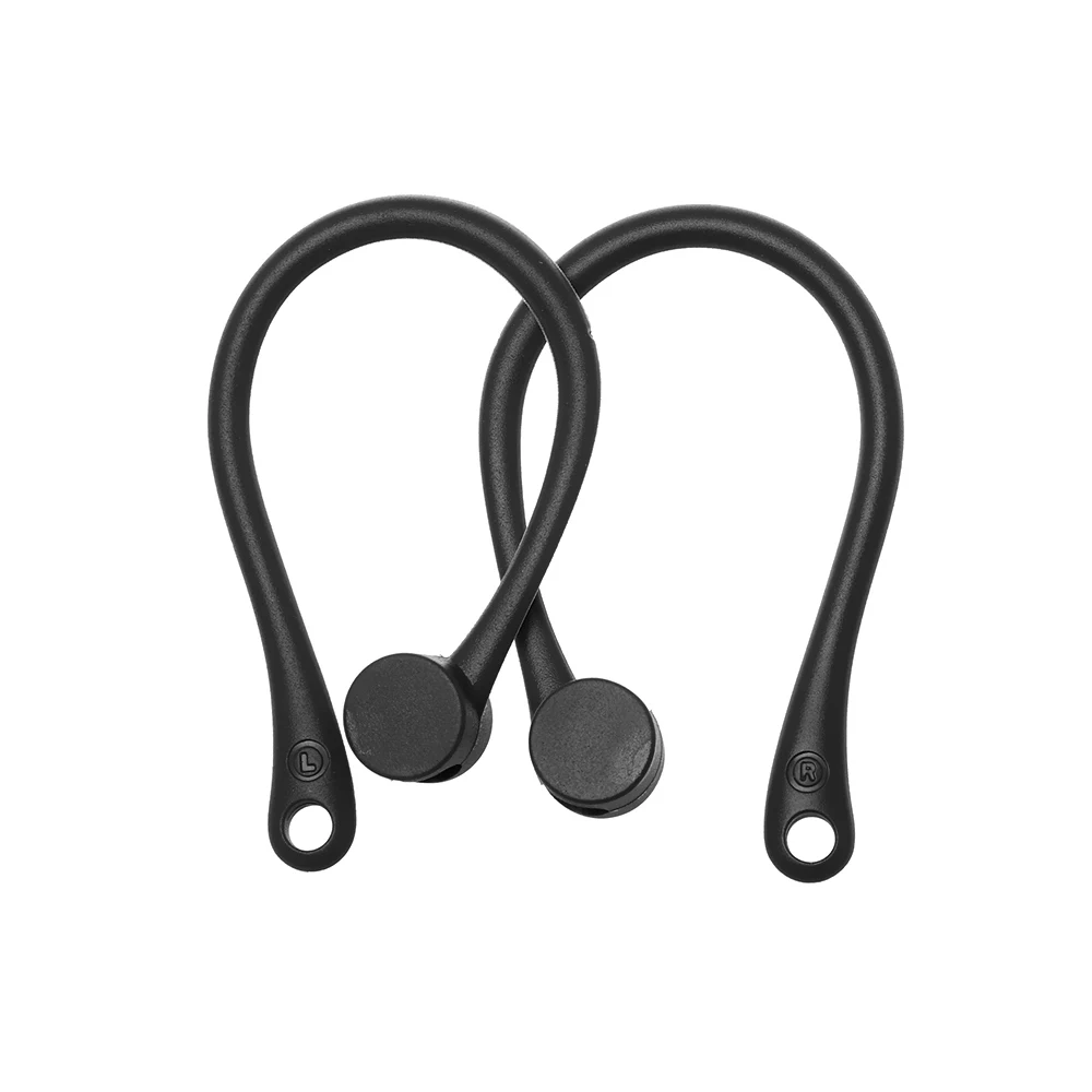 black Защитные Крючки Держатель безопасности подходят крючки для Airpods Apple беспроводные наушники аксессуары силиконовые спортивные анти-потеря ушной крючок - Цвет: black