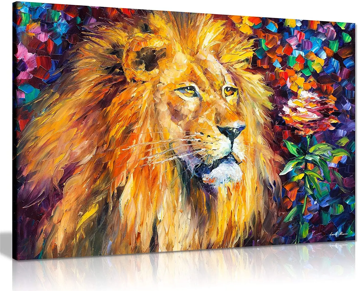 

Lion by Leonid Afremov Canvas Wall Art Picture Print for Home Decor