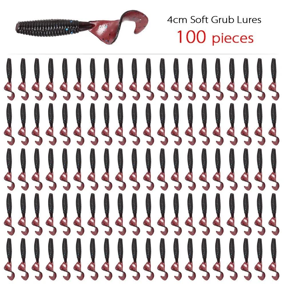 100 шт 4 см мягкие искусственные рыболовные приманки наживка приманка Tail Grub